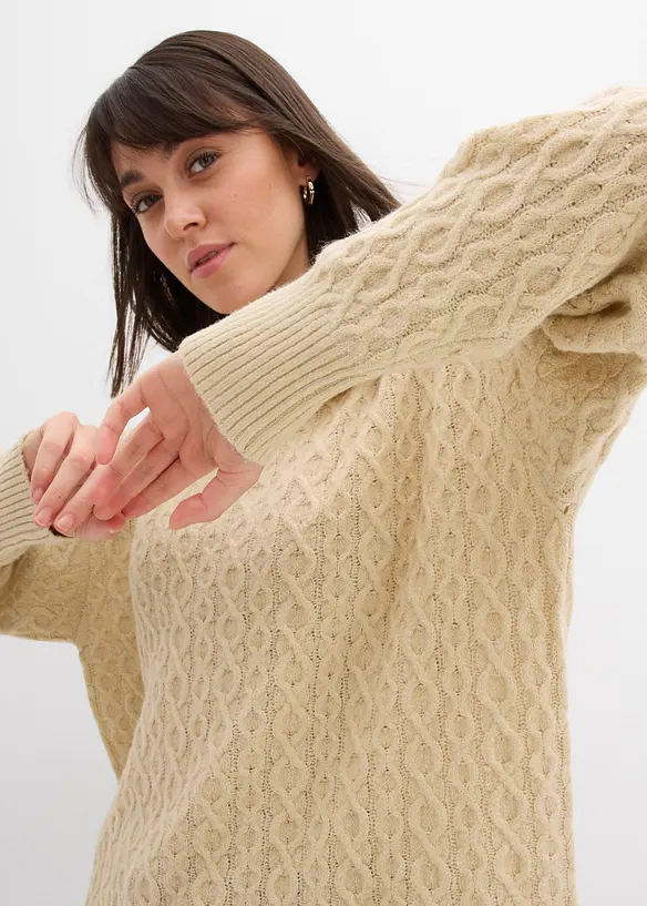 Pull &agrave; motif torsad&eacute;, bonprix