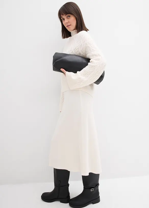 Midi Strickrock aus softem Viskose-Mix, bonprix