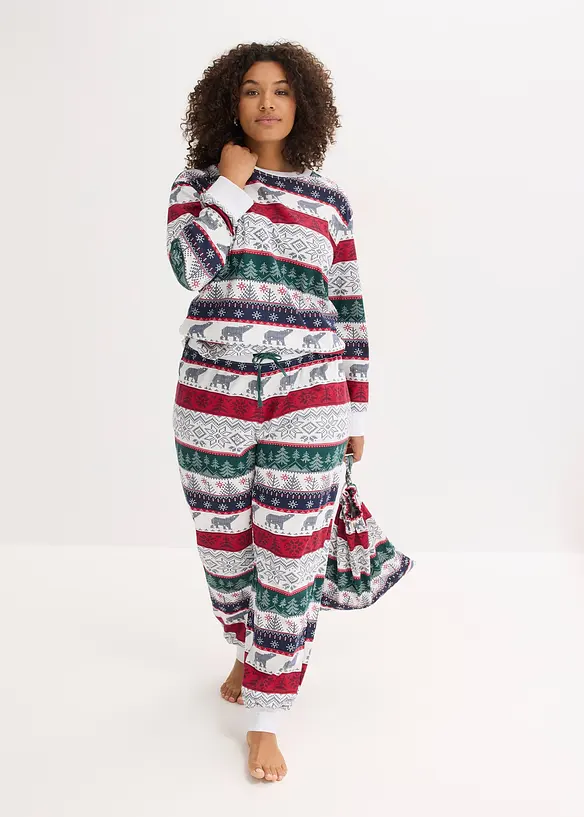 Pyjama en coton doux avec pochette cadeau, bonprix