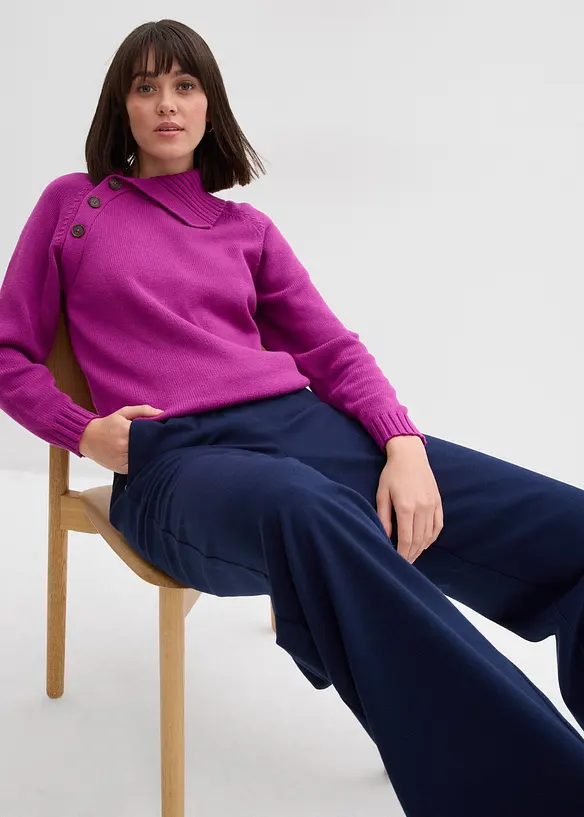 Hose in Wolloptik mit Bequembund, bonprix