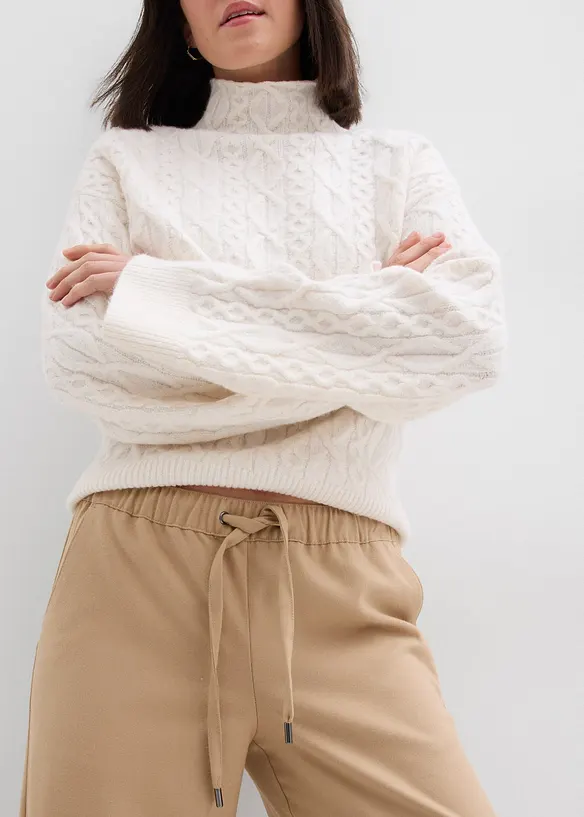 Hose in Wolloptik mit Bequembund, bonprix