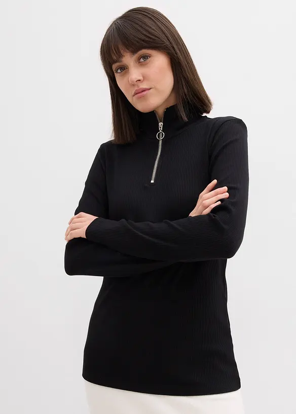 Rippshirt aus softem Viskose-Mix, bonprix