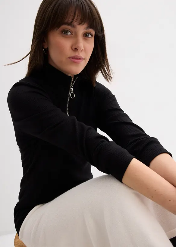 Rippshirt aus softem Viskose-Mix, bonprix