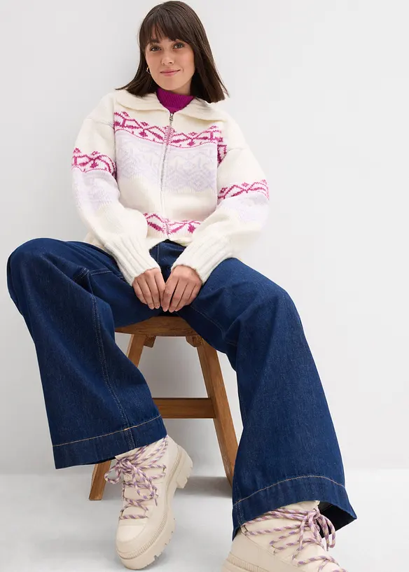 Kurze Norweger-Strickjacke, bonprix