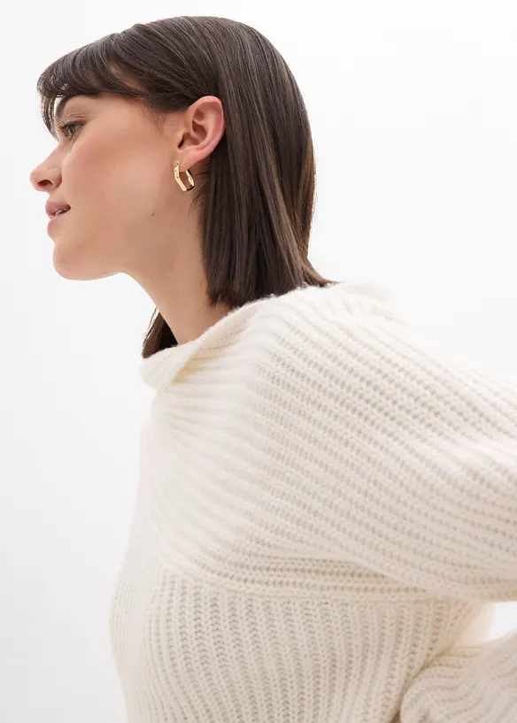 Gerippter Oversize-Pullover, bonprix