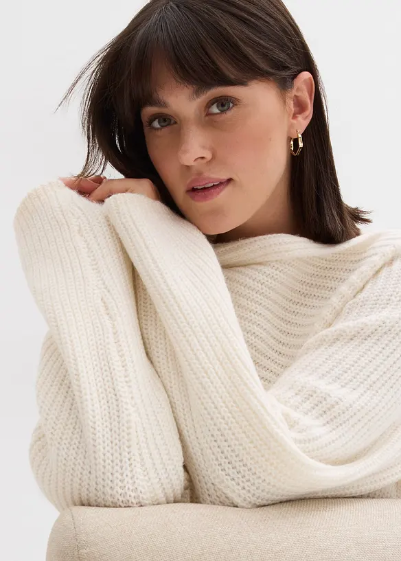 Gerippter Oversize-Pullover, bonprix