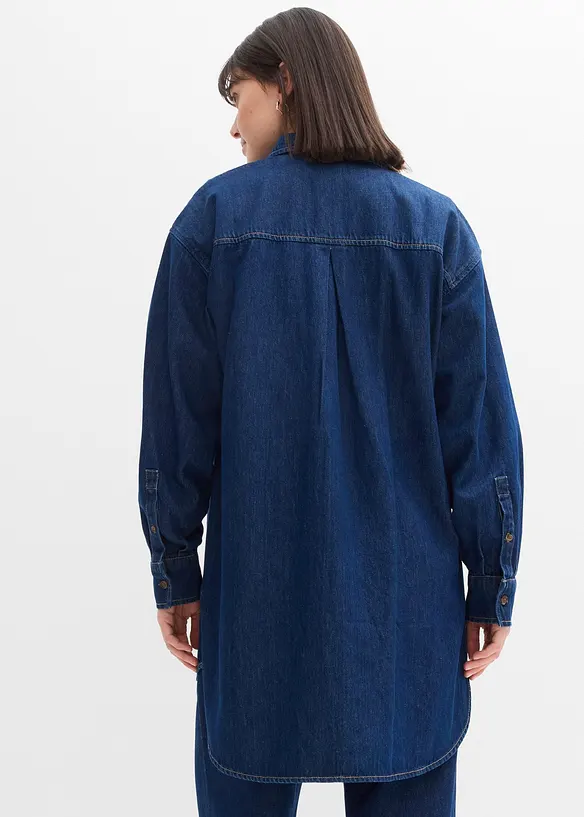 Jeansbluse aus schwerem Denim, reine Baumwolle, Oversized, bonprix