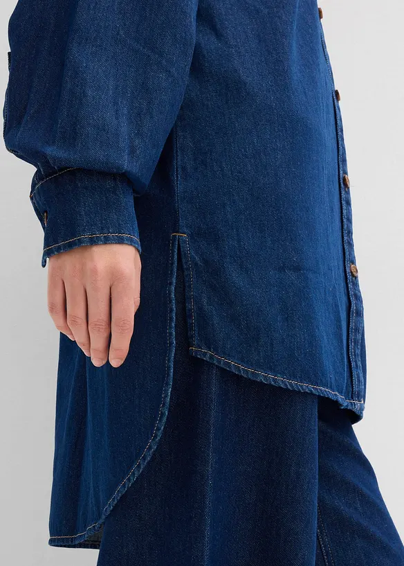 Jeansbluse aus schwerem Denim, reine Baumwolle, Oversized, bonprix