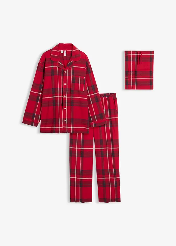 Pyjama en douce flanelle de coton avec pochette cadeau, bonprix