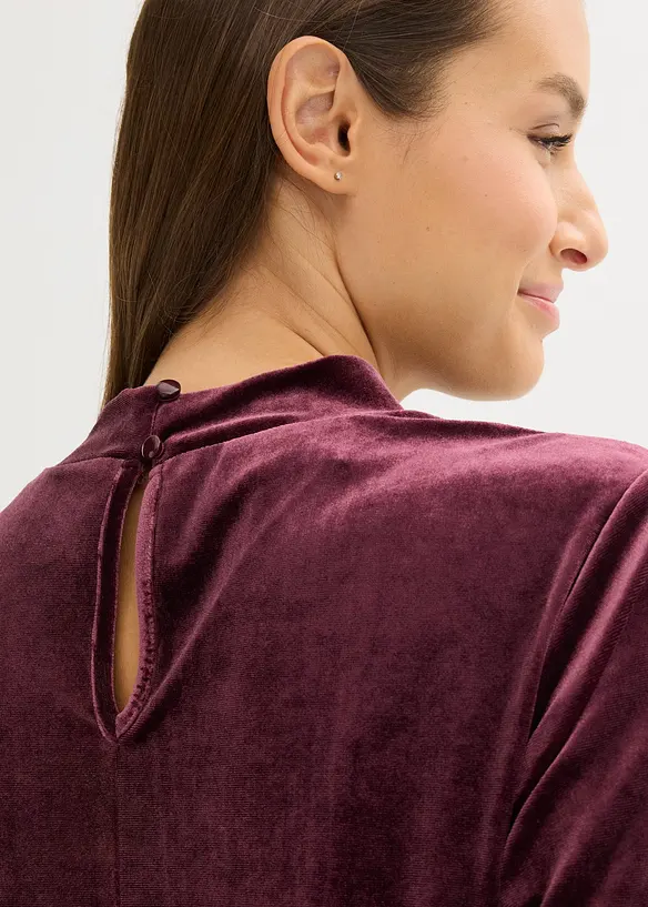 Samtshirt mit Spitze, bonprix