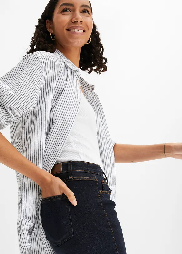 Jean droit slim, taille mi-haute, extensible, bonprix