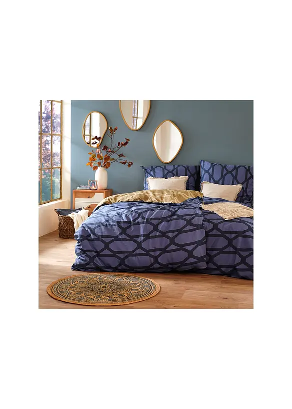 Parure de lit r&eacute;versible en coton m&eacute;lang&eacute;, bonprix