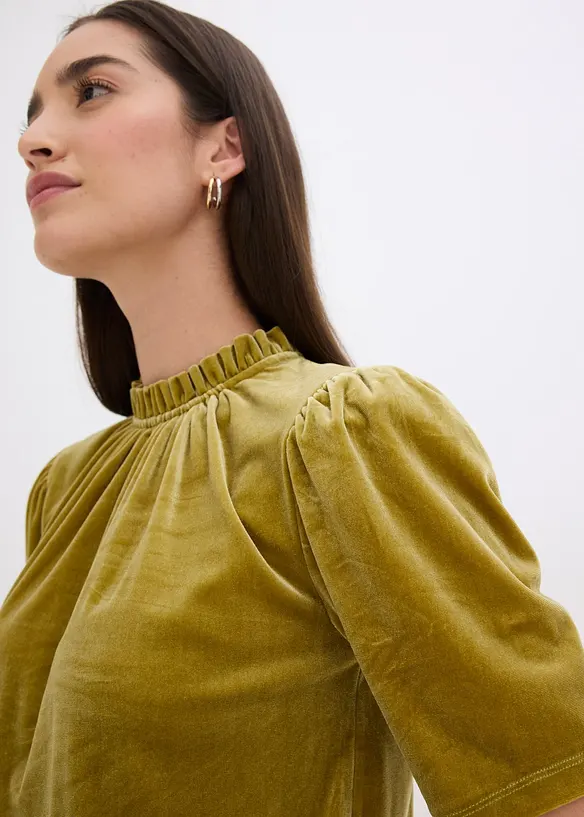 T-shirt en velours, bonprix