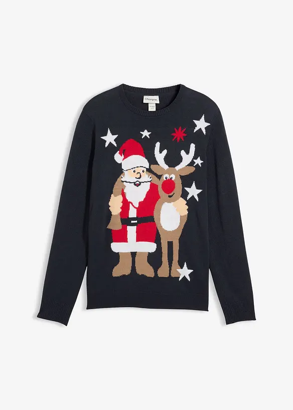 Pull en maille fine avec motif de Noël, bonprix