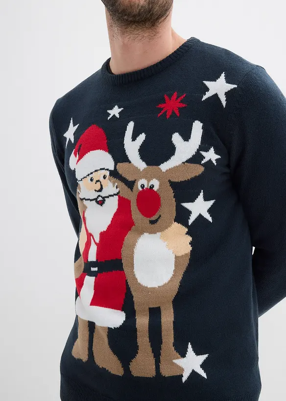 Pull en maille fine avec motif de Noël, bonprix
