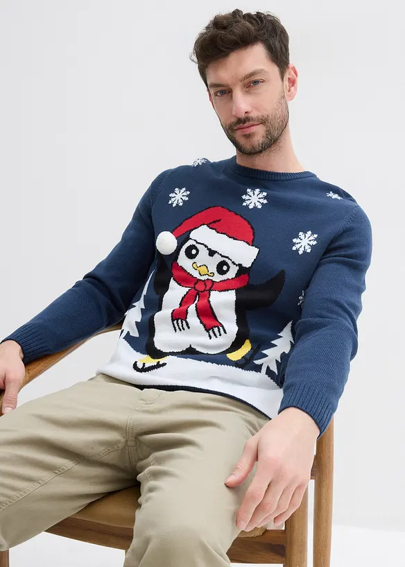 Pull avec motif de Noël, bonprix