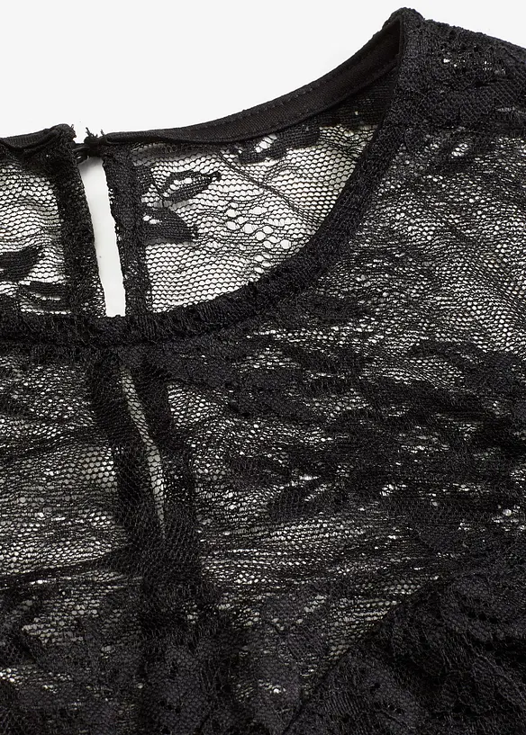 Langarmshirt aus feiner Spitze, bonprix