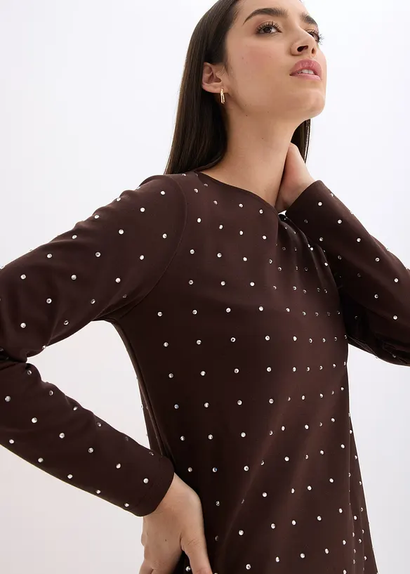Jerseykleid mit Strass-Applikationen, bonprix