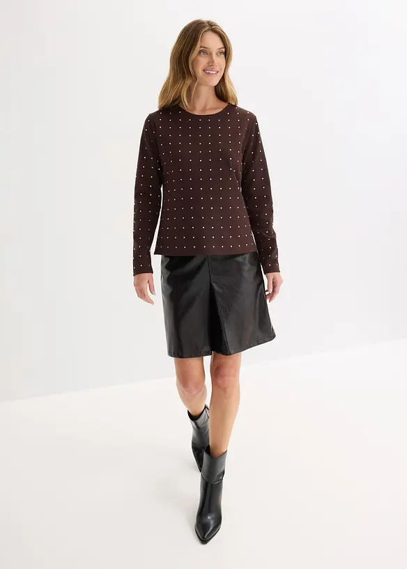 Langarmshirt mit Strass-Applikation, bonprix