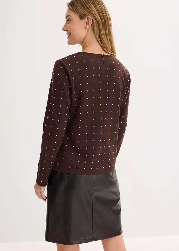 Langarmshirt mit Strass-Applikation, bonprix