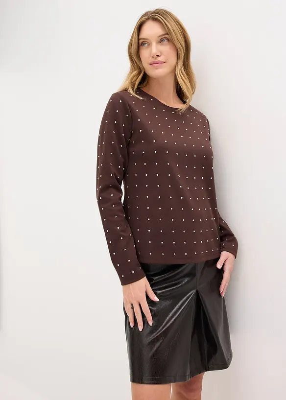 Langarmshirt mit Strass-Applikation, bonprix