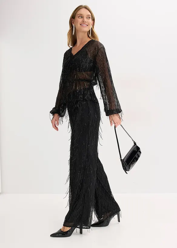 Paillettenhose  mit Fransen, bonprix