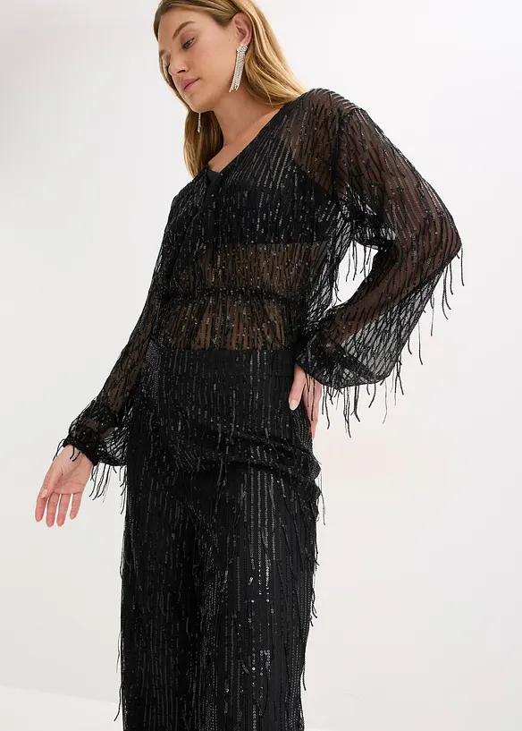 Paillettenhose  mit Fransen, bonprix