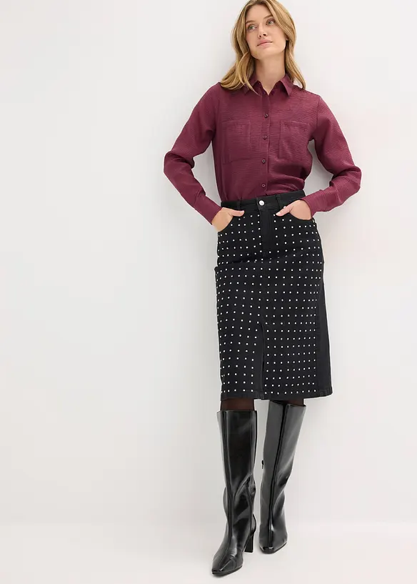 Jeansrock mit Strassapplikation, bonprix