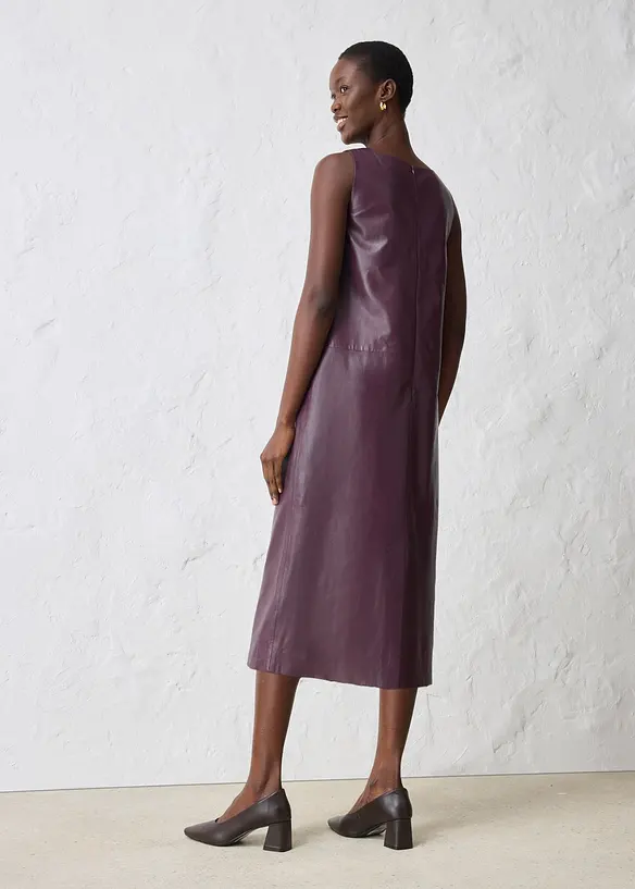 Robe en cuir d’agneau nappa, bonprix