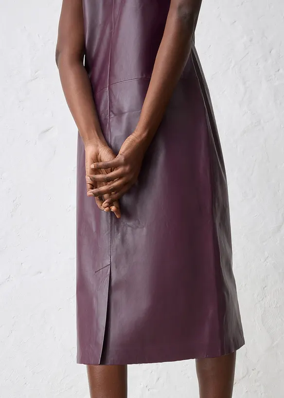 Robe en cuir d’agneau nappa, bonprix