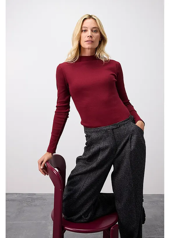 Geripptes Langarmshirt, bonprix