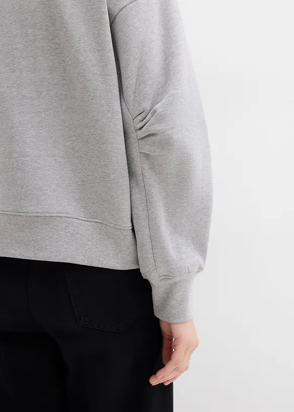 Sweatshirt mit weitem Ripp-Kragen aus Bio-Baumwolle, bonprix