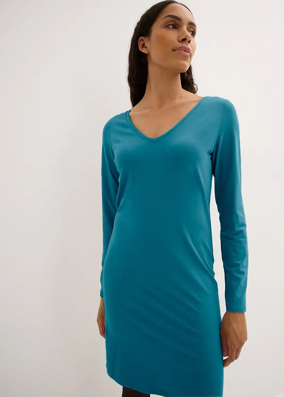 Jerseykleid mit V-Ausschnitt (2er Pack), bonprix
