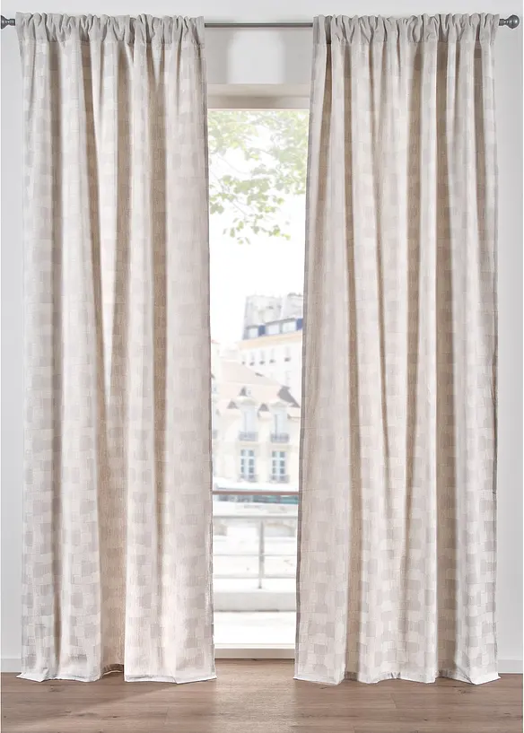 Jacquard Vorhang aus Bio Baumwolle (1er Pack), bonprix
