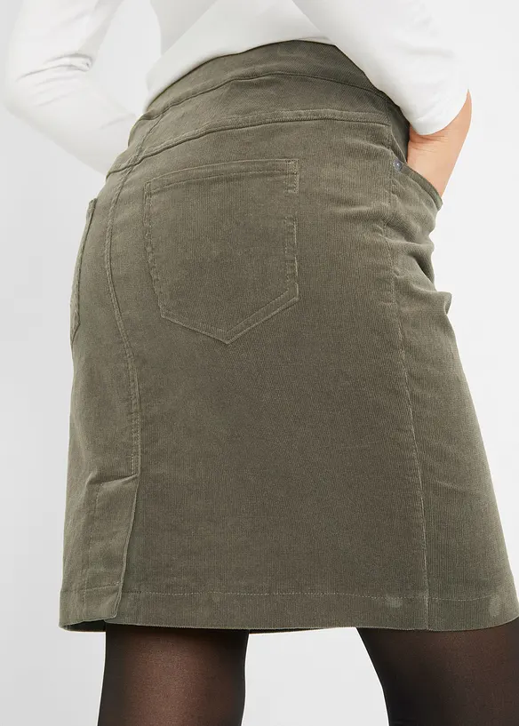 Stretch Baumwoll-Cordrock mit Bequembund, bonprix