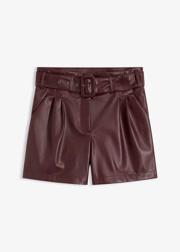 Short enduit avec ceinture, bonprix