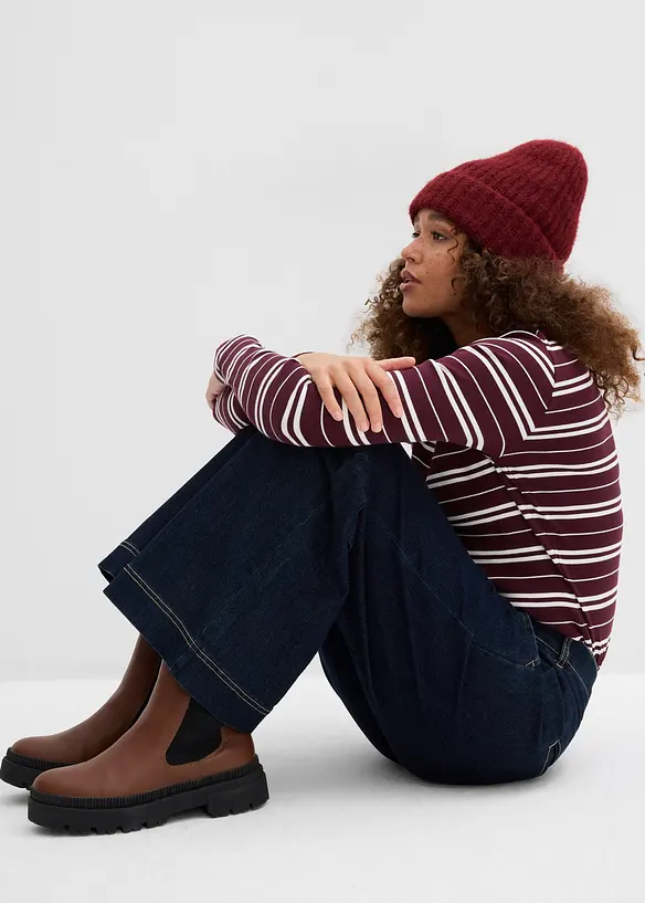 Jean large à taille haute élastiquée, bonprix