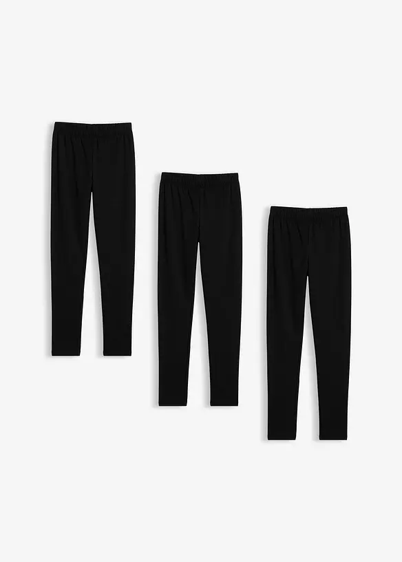 Lot de 3 leggings thermiques en coton extensible, bonprix