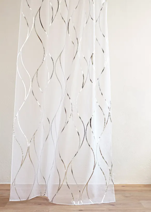 Transparente Gardine mit Glanz Druck (1er Pack), bonprix