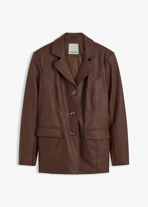 Blazer long enduit, bonprix