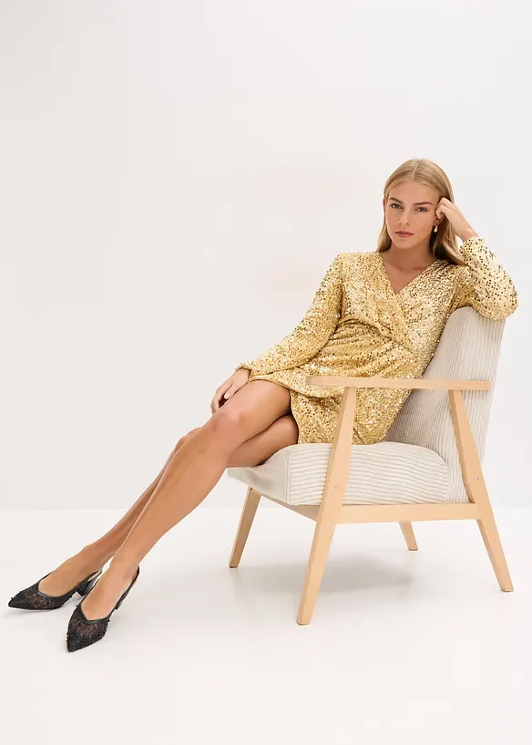 Paillettenkleid aus softem Samt, bonprix
