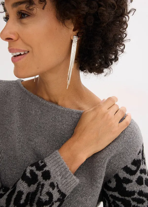 Pull à motif léopard, bonprix