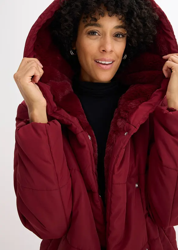 Steppjacke mit Fellimitatbesatz, bonprix