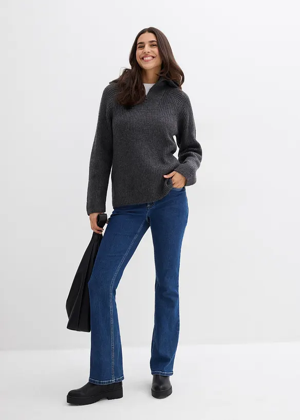 Pull camionneur en maille c&ocirc;tel&eacute;e, bonprix