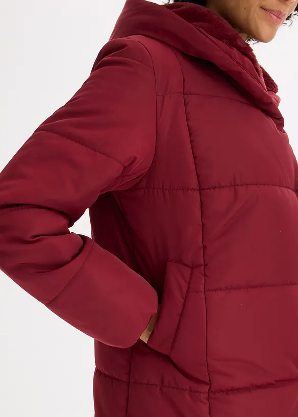 Steppjacke mit Fellimitatbesatz, bonprix