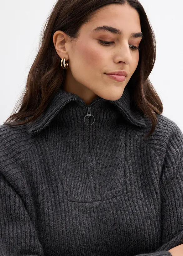 Pull camionneur en maille c&ocirc;tel&eacute;e, bonprix