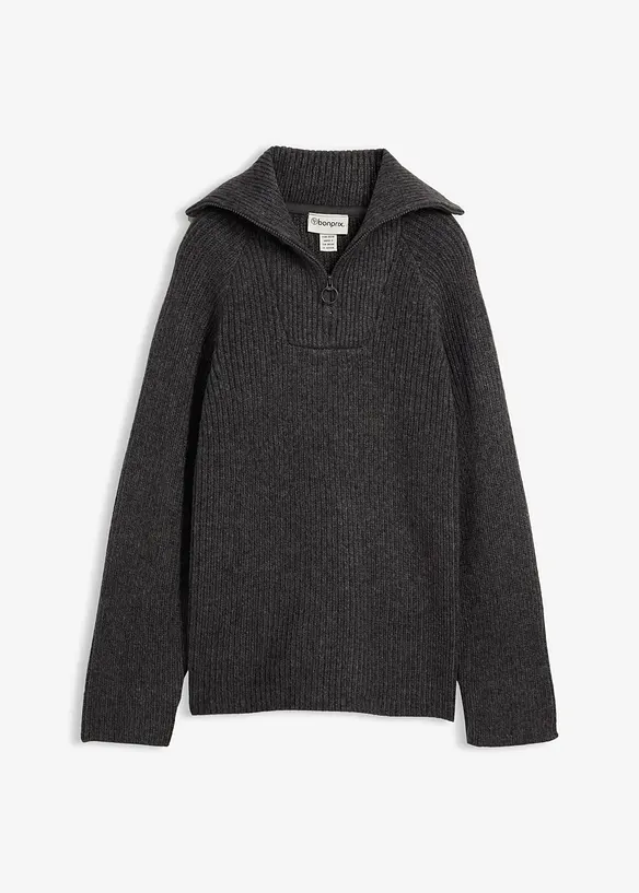 Pull camionneur en maille c&ocirc;tel&eacute;e, bonprix