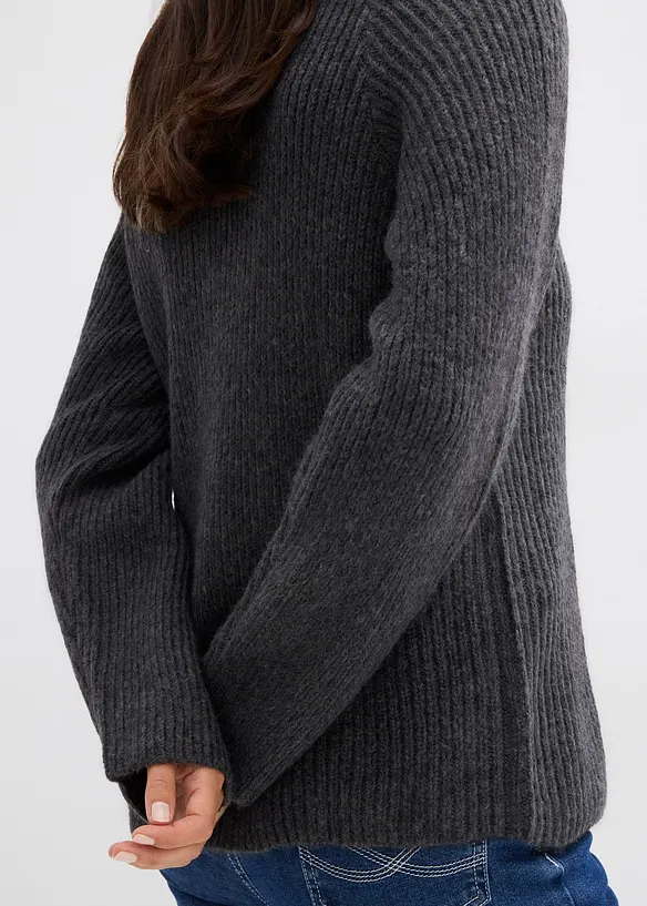 Pull camionneur en maille c&ocirc;tel&eacute;e, bonprix