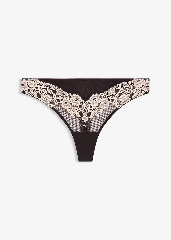 String à dentelle bicolore, bonprix