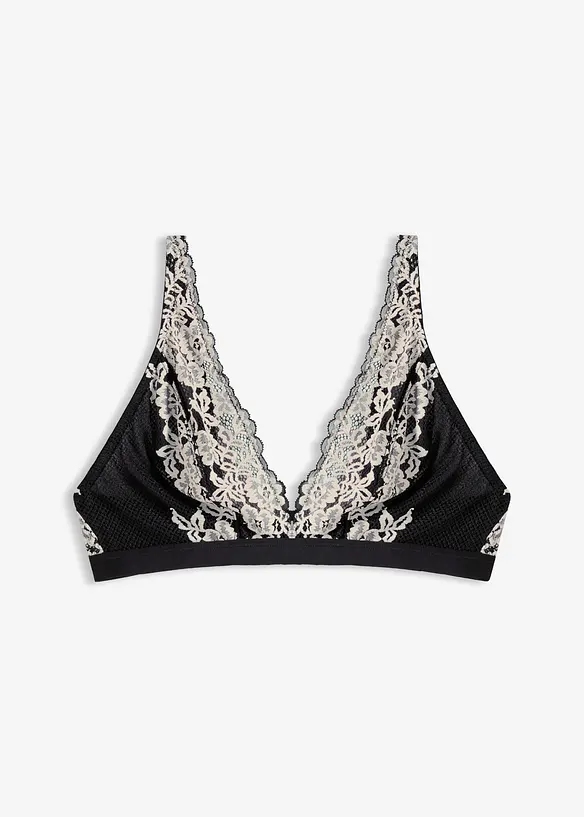 Soutien-gorge bralette à dentelle bicolore, bonprix